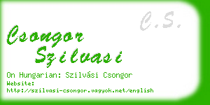 csongor szilvasi business card